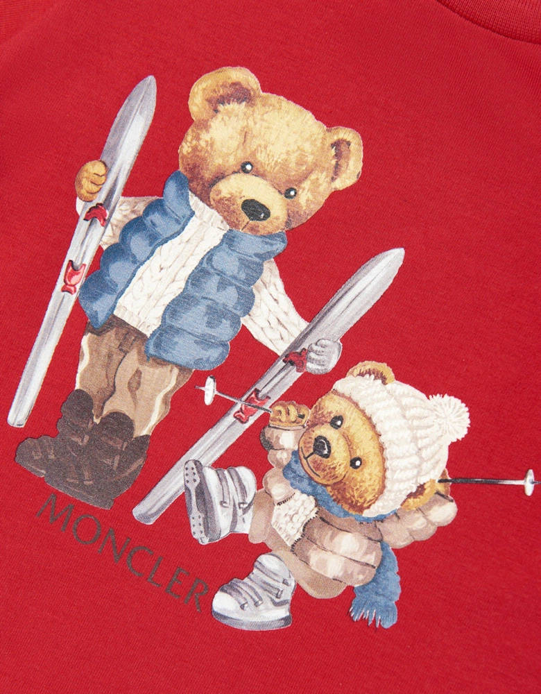Baby Boys Ski Bear T-Shirt in Red