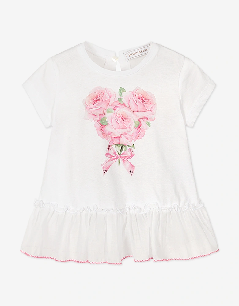 Baby Girls T-Shirt and Leggings Set in White