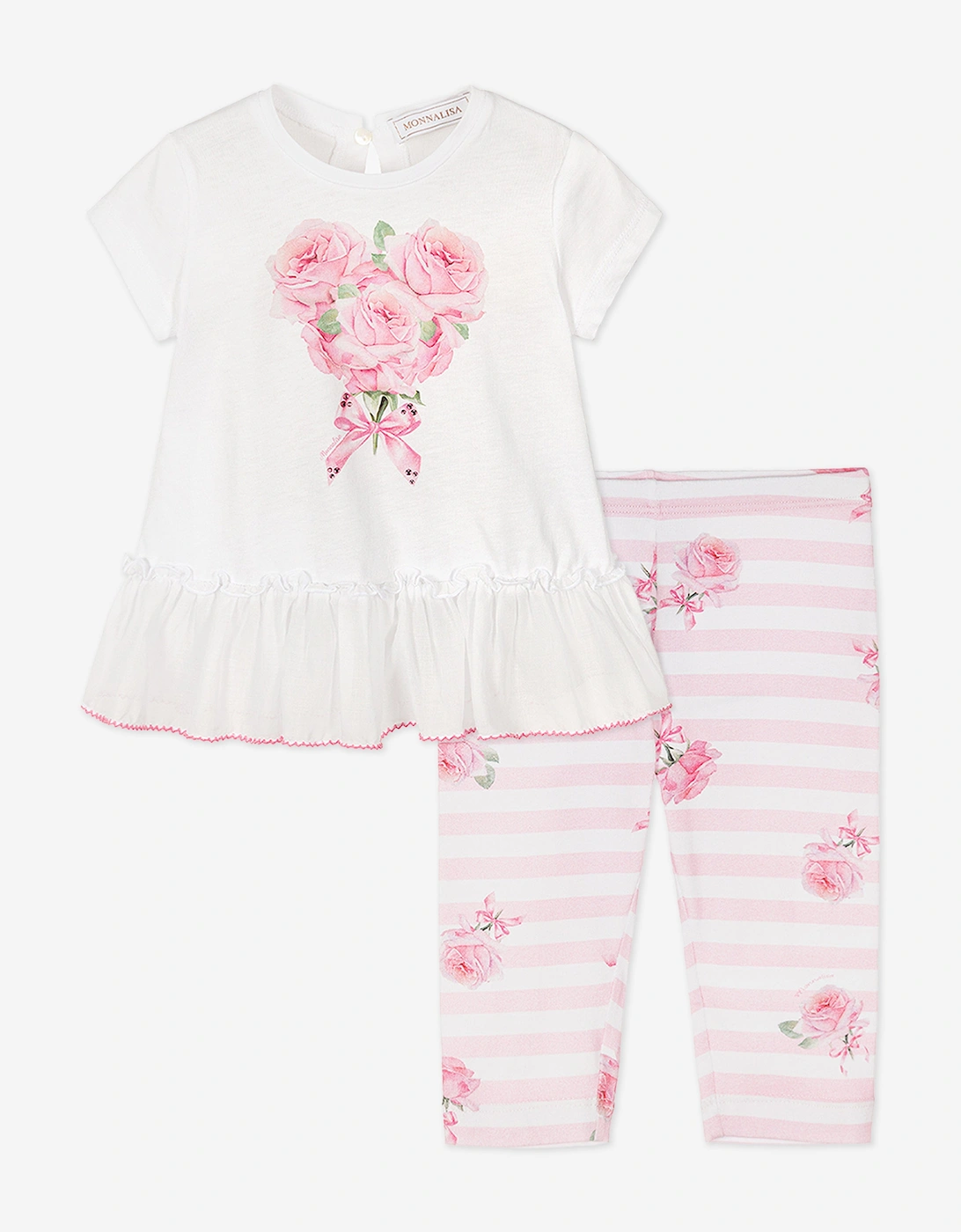 Baby Girls T-Shirt and Leggings Set in White, 5 of 4