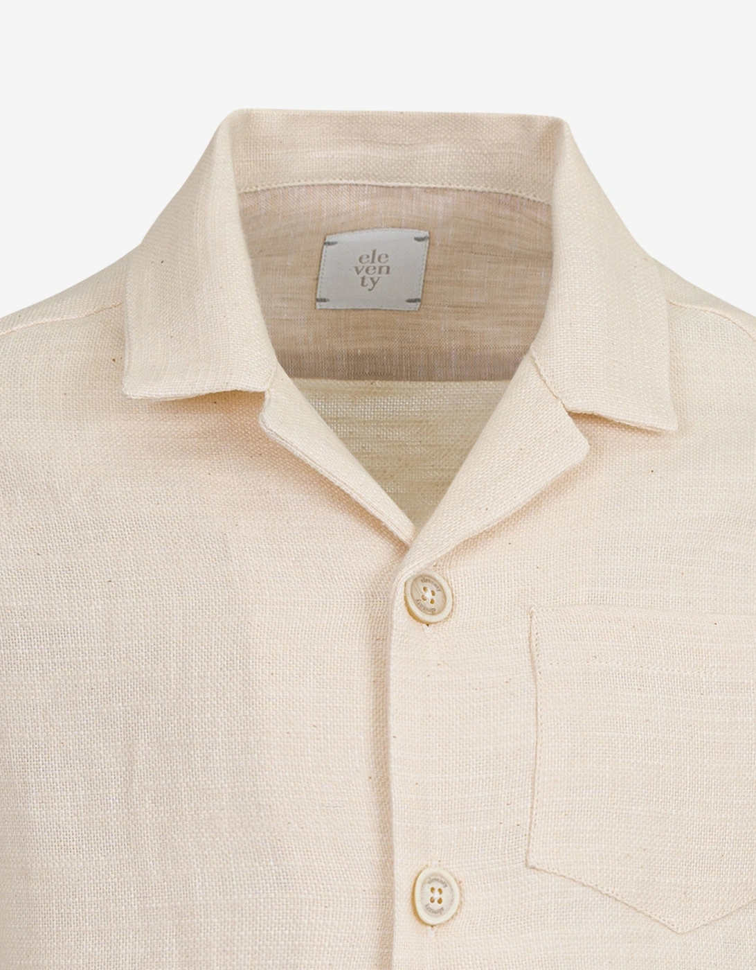 Boys Linen Short Sleeve Shirt in Ivory