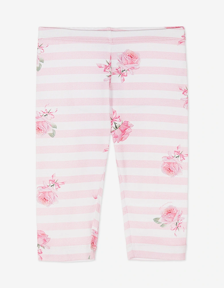 Baby Girls T-Shirt and Leggings Set in White