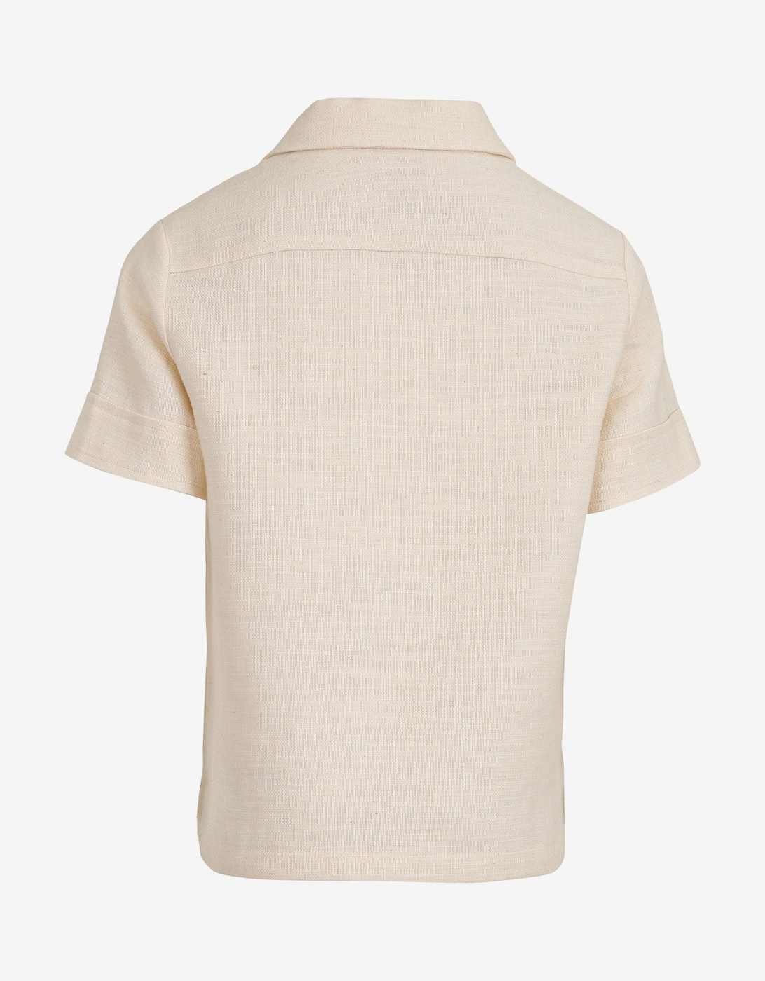 Boys Linen Short Sleeve Shirt in Ivory