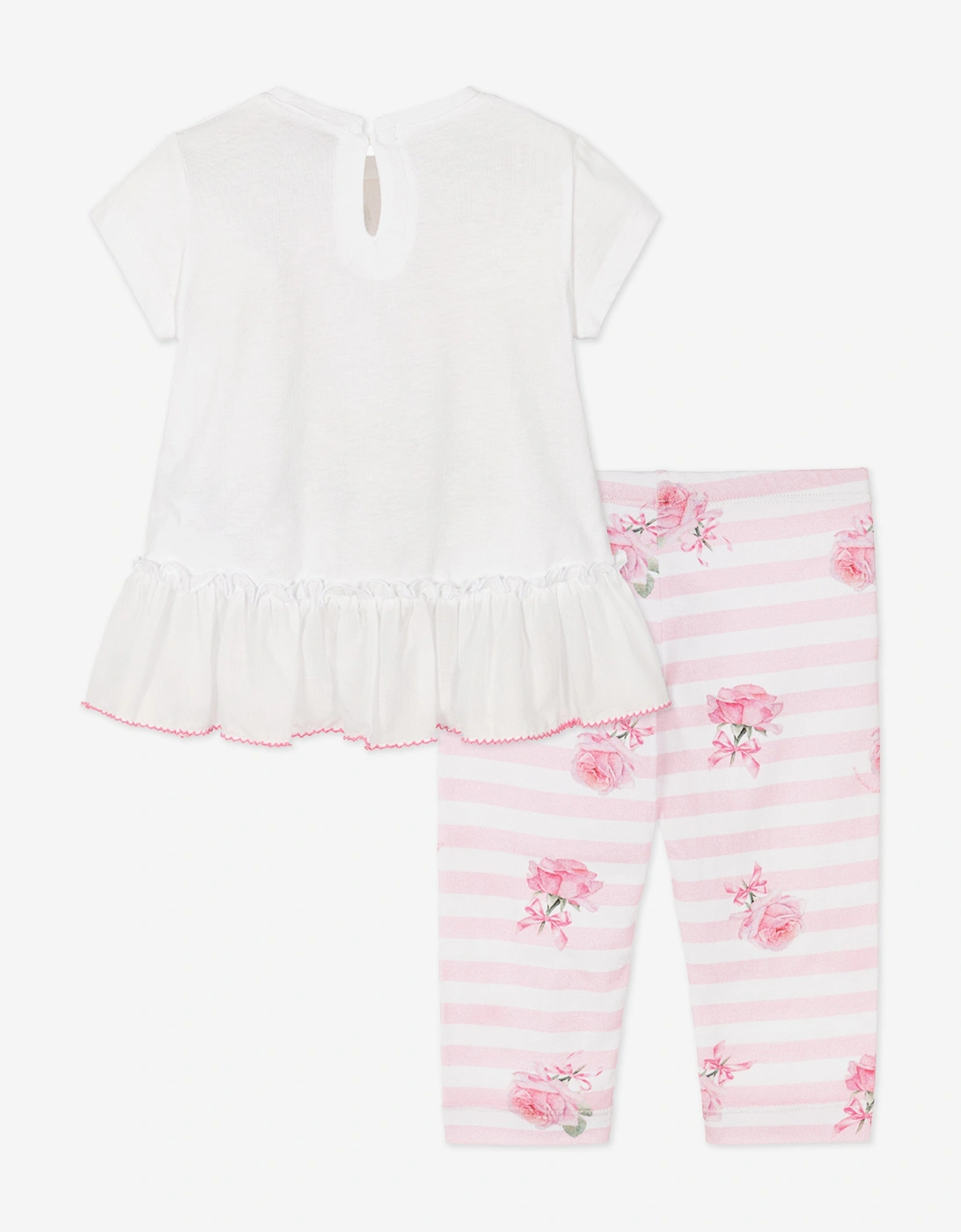 Baby Girls T-Shirt and Leggings Set in White