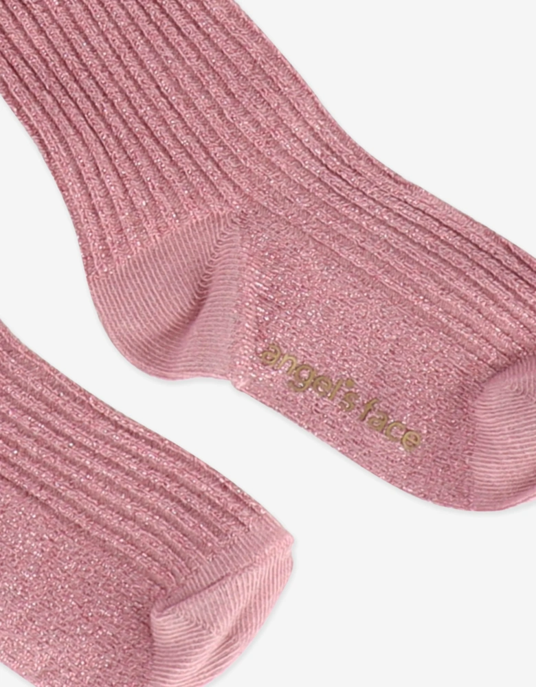 Angels Face Girls Lucy Sparkle Socks in Pink