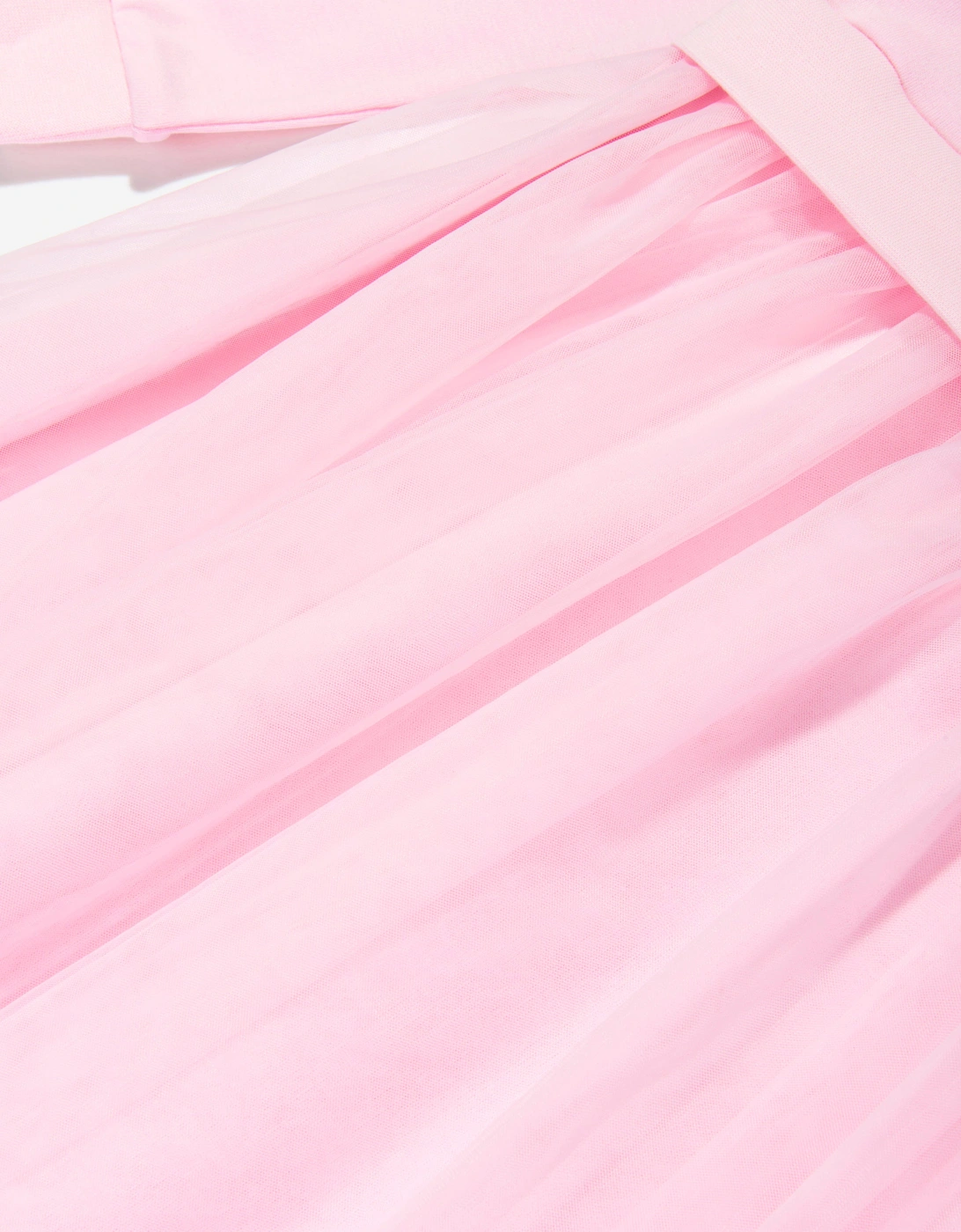 Girls Mixed Fabric Dress in Pink