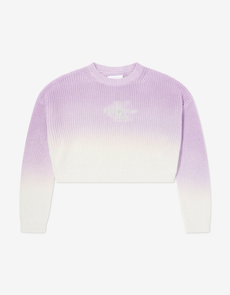 Girls Monogram Gradient Jumper in Purple