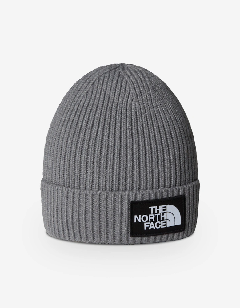 Kids Logo Box Cuffed Beanie in Grey