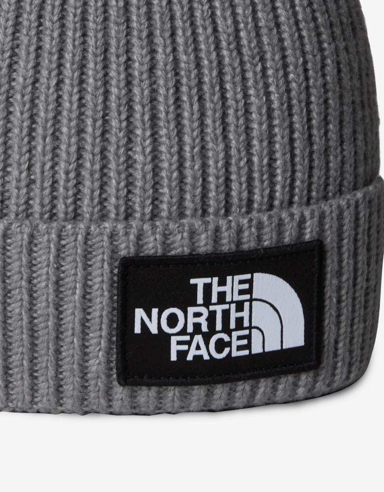 Kids Logo Box Cuffed Beanie in Grey