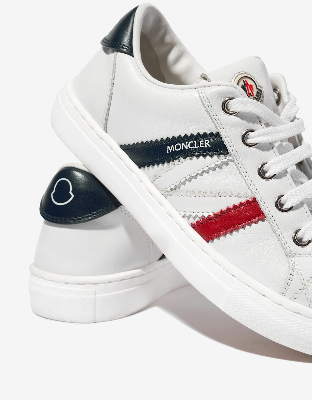 Enfant Kids Leather Petit Monaco Low Top Trainers in White