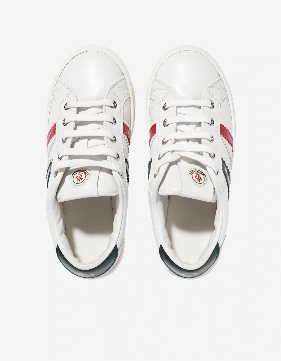 Enfant Kids Leather Petit Monaco Low Top Trainers in White