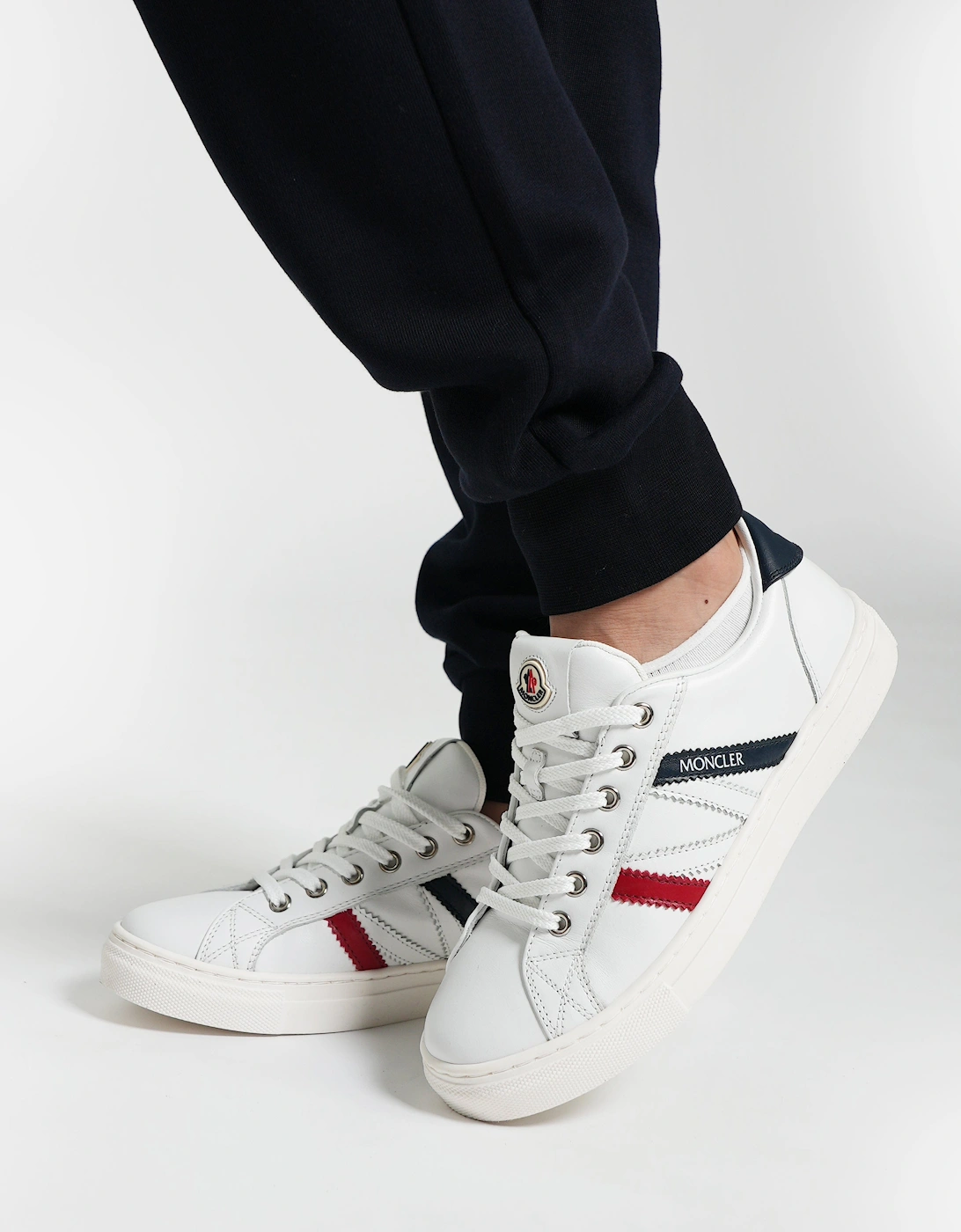 Enfant Kids Leather Petit Monaco Low Top Trainers in White, 6 of 5