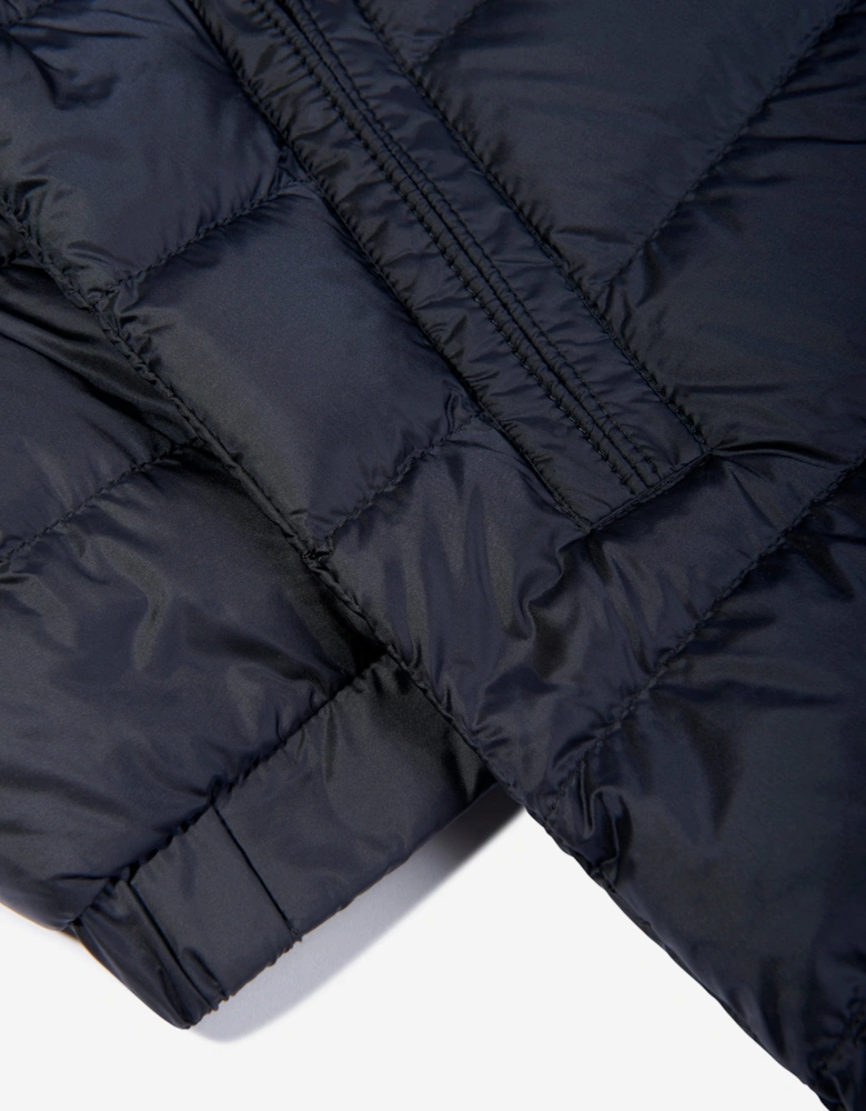 Enfant Girls Down Padded Meillon Long Parka in Navy
