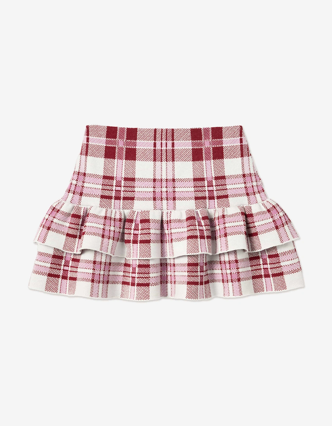 Girls Check Knit Skirt in Red, 5 of 4