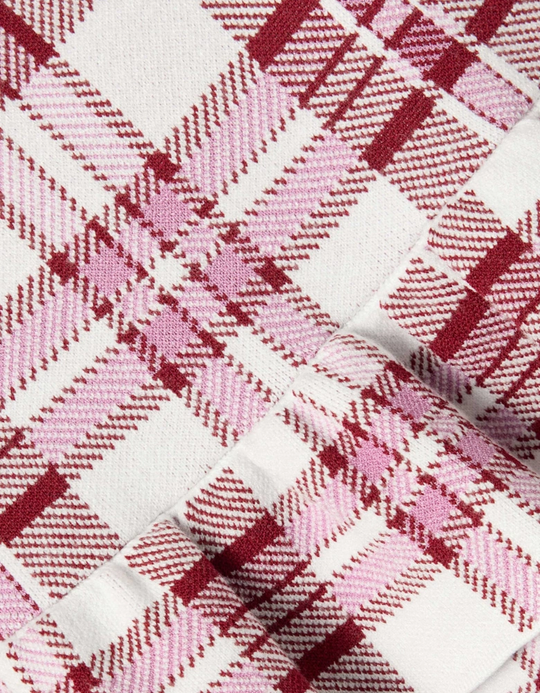 Girls Check Knit Skirt in Red