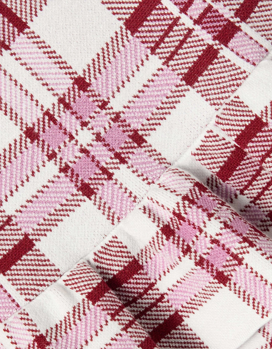 Girls Check Knit Skirt in Red