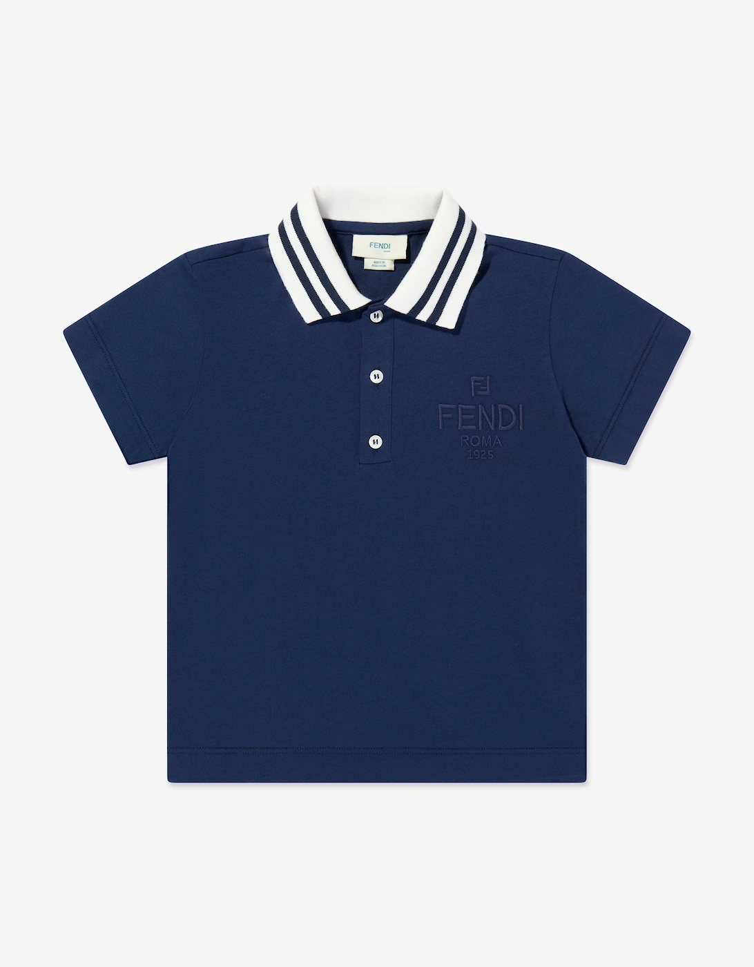 Fendi Boys Blue 'S Jersey Polo Shirt In Navy - : 7 Years Size 7 Yrs Kids