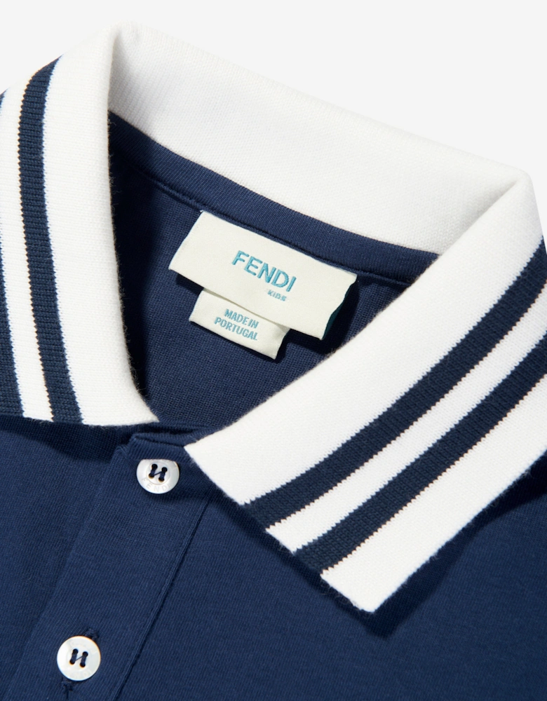 Boys Jersey Polo Shirt in Navy
