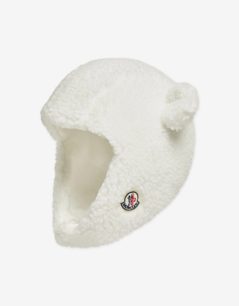 Baby Ear Flap Hat in White