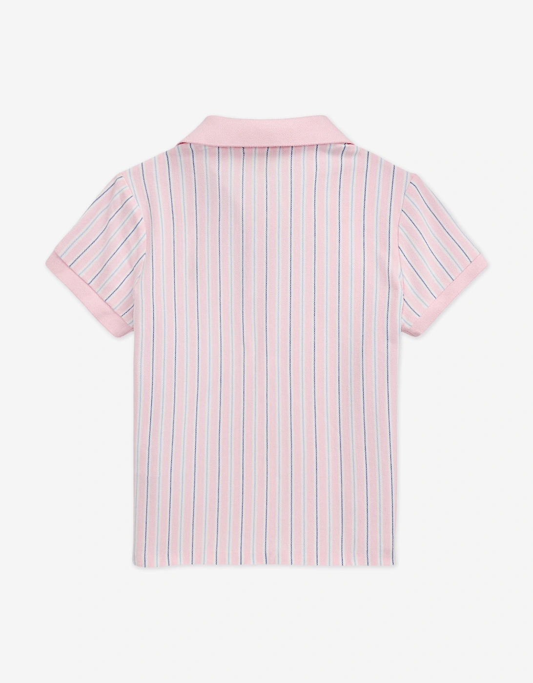 Girls Striped Polo Shirt in Pink