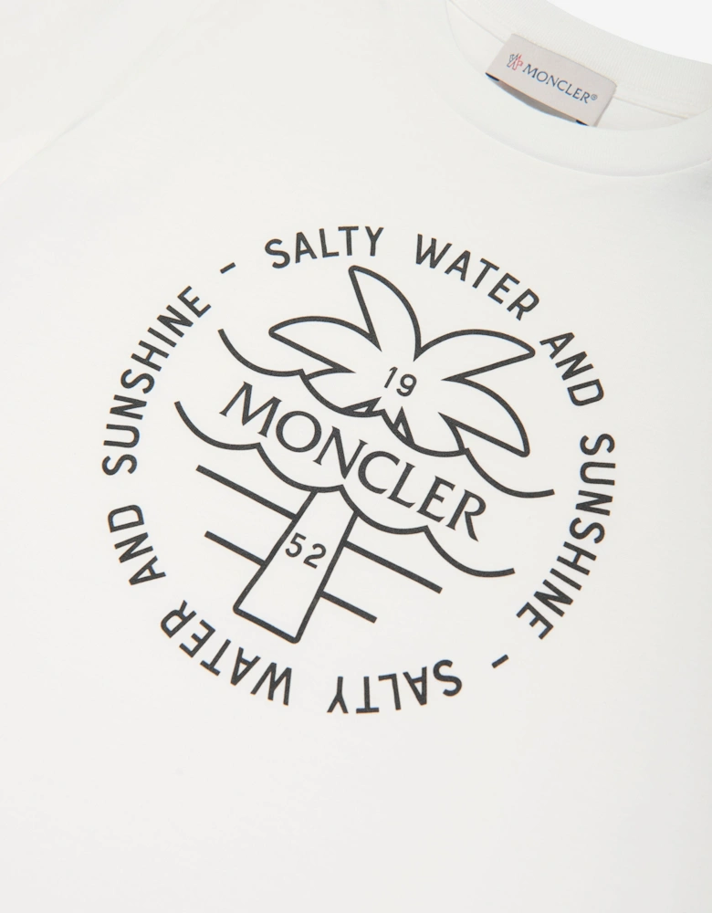 Enfant Boys Palm Tree Logo T-Shirt in White
