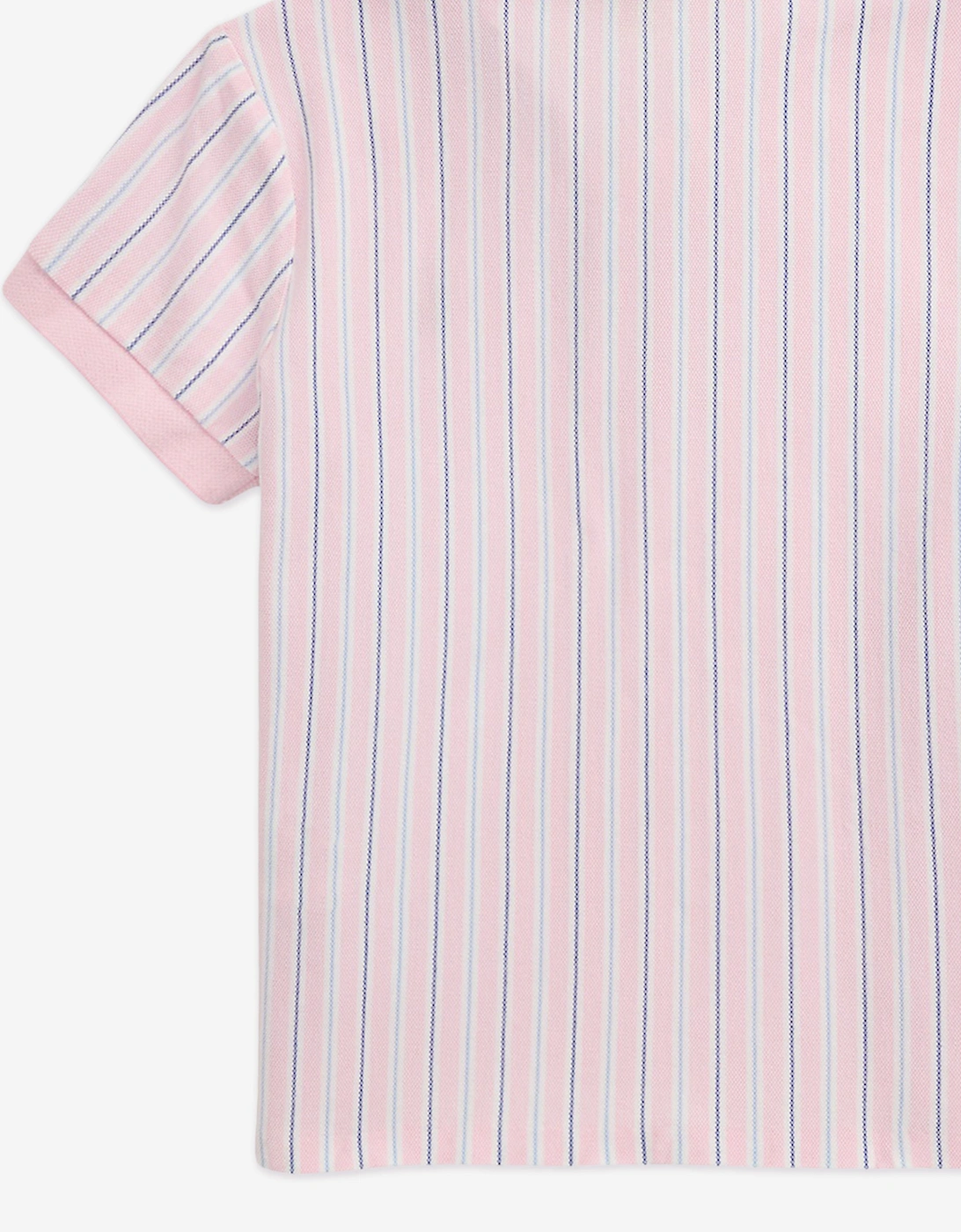 Girls Striped Polo Shirt in Pink