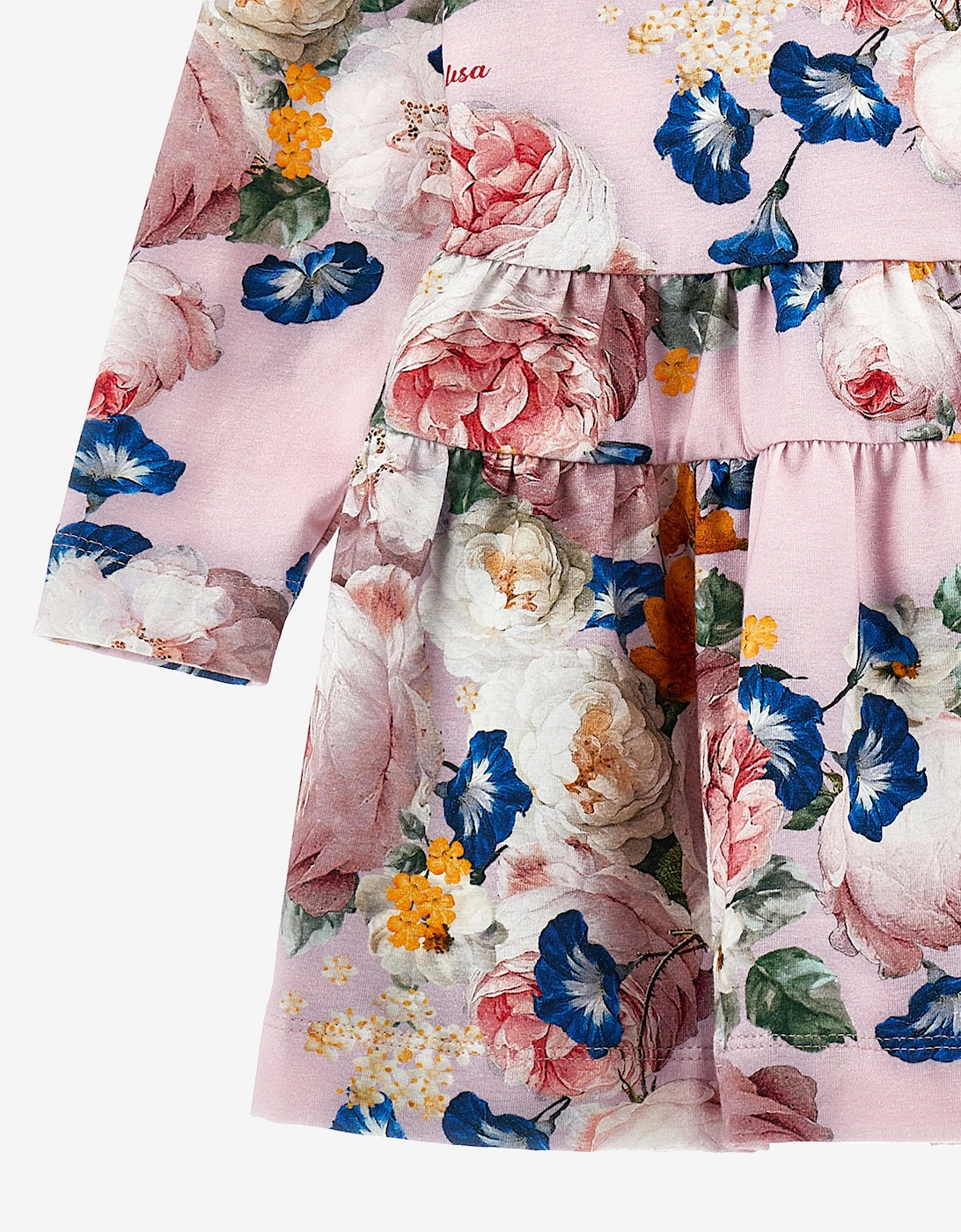 Girls Baroque Roses Jersey Dress in Multicolour