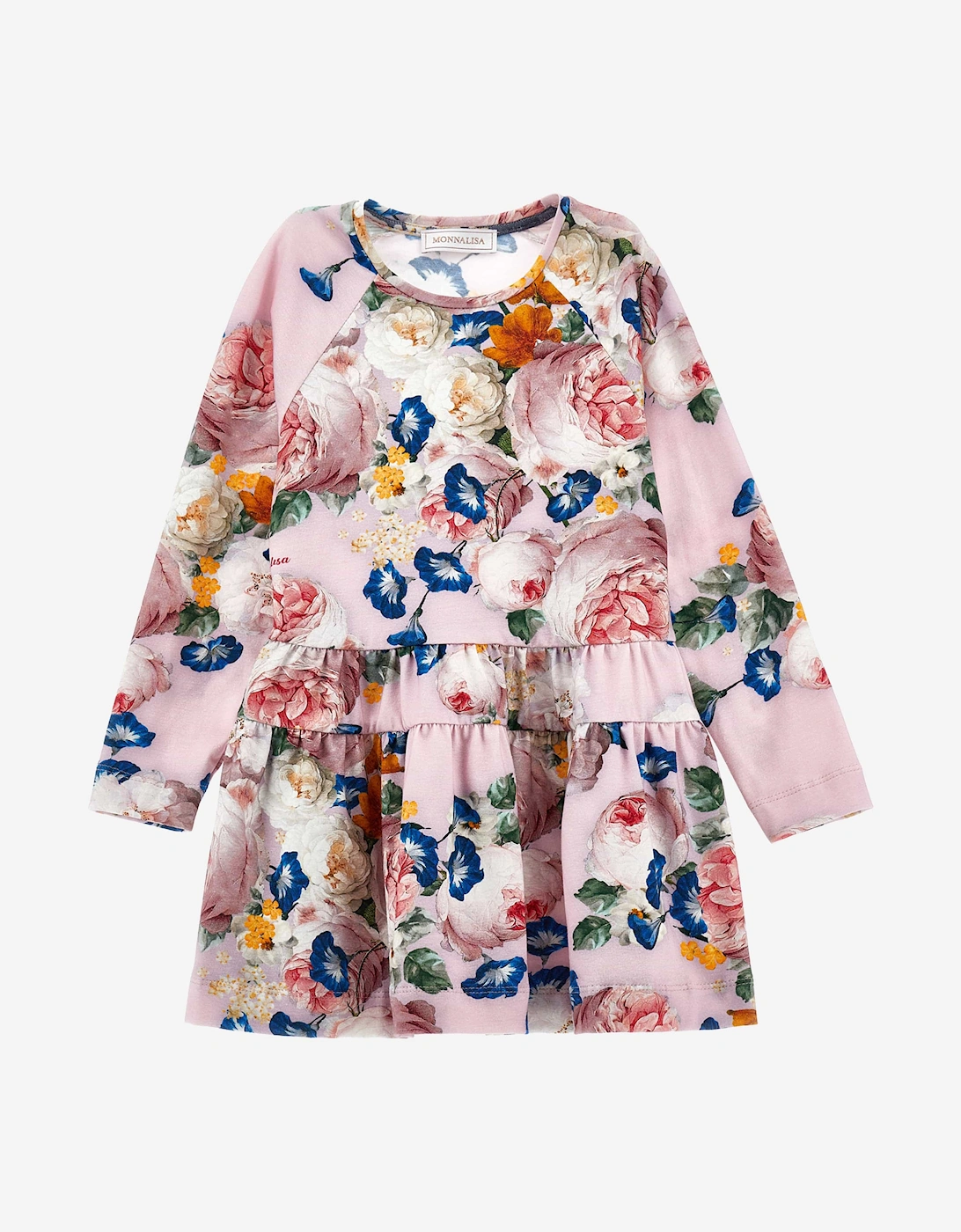 Girls Baroque Roses Jersey Dress in Multicolour
