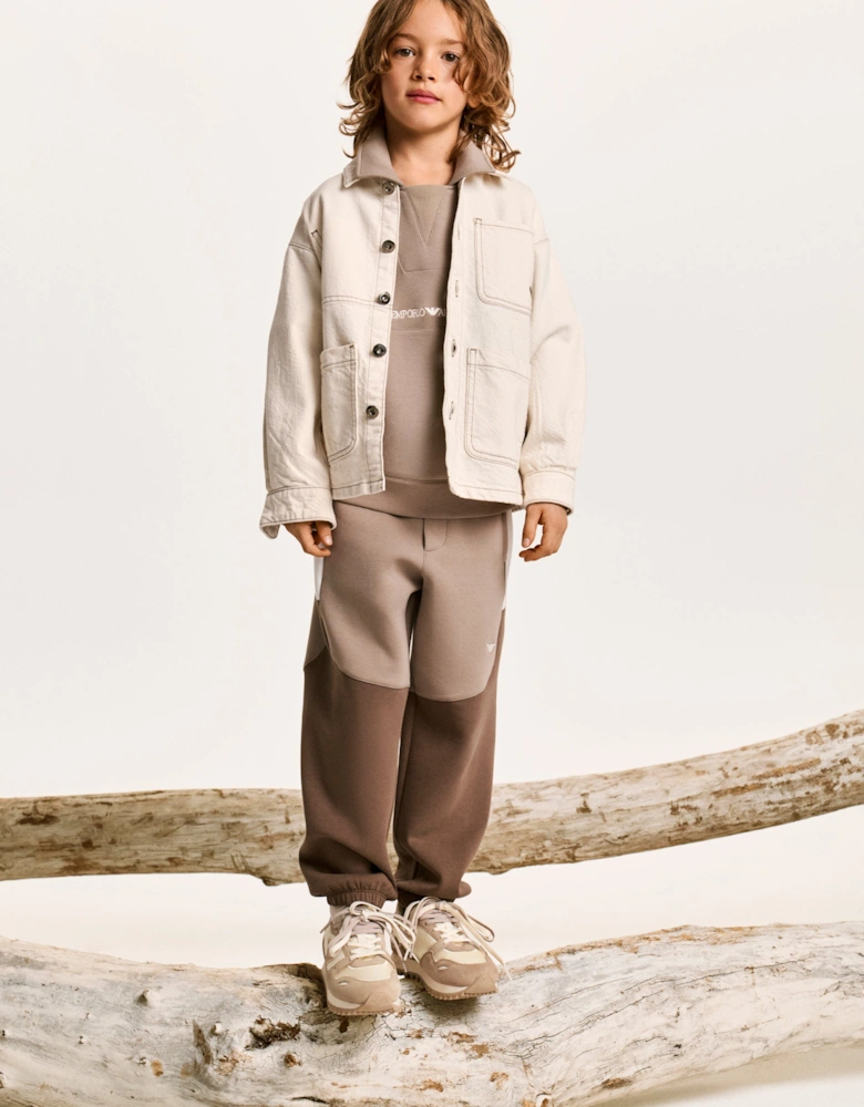 Boys Colourblock Joggers in Brown