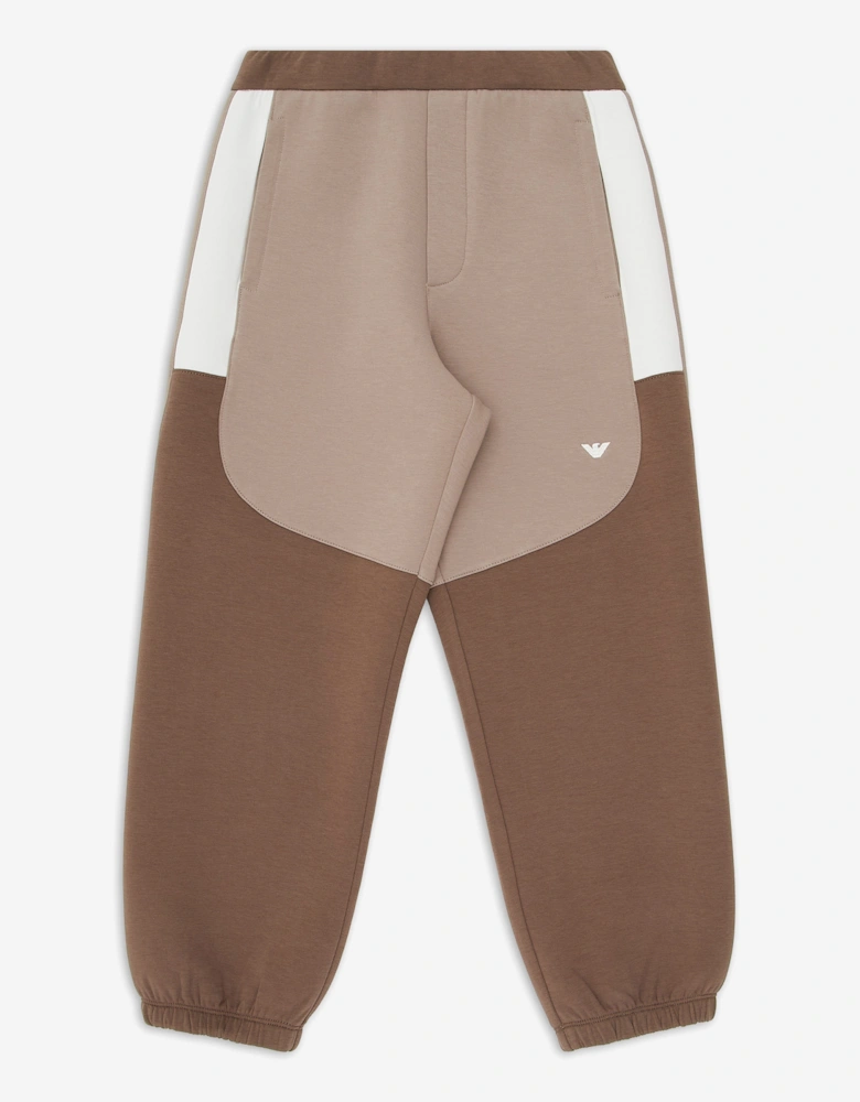 Boys Colourblock Joggers in Brown