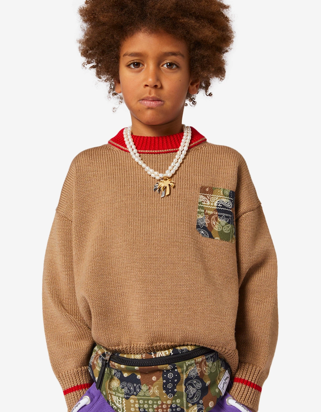 Boys Palm Brush Camo Jumper in Beige