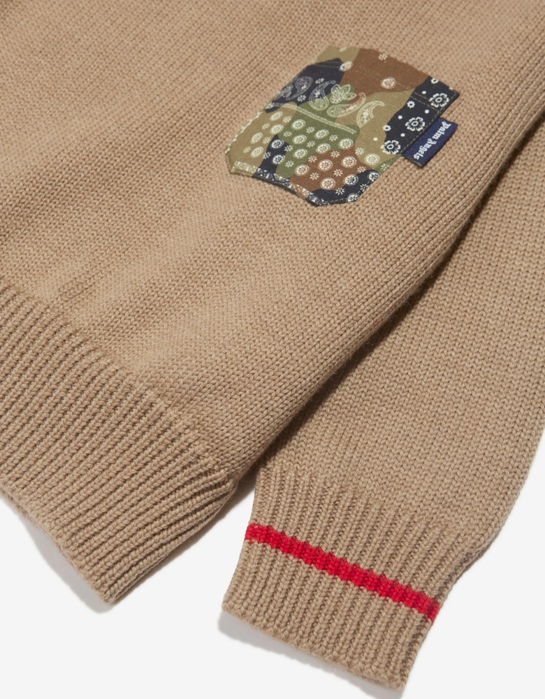 Boys Palm Brush Camo Jumper in Beige