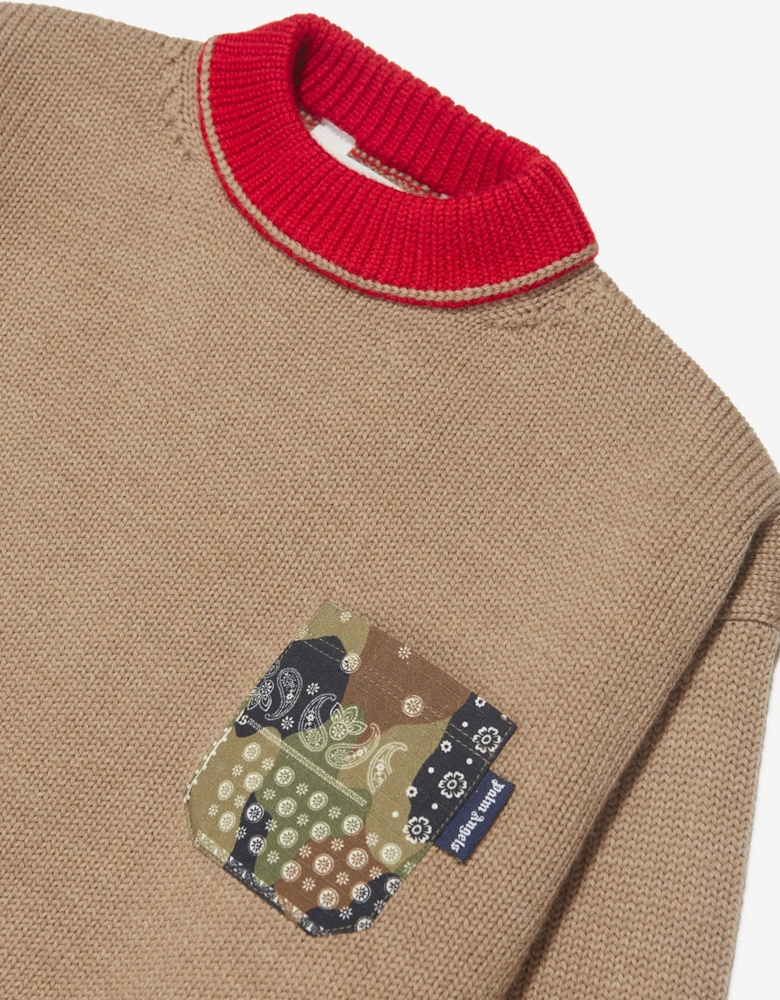 Boys Palm Brush Camo Jumper in Beige