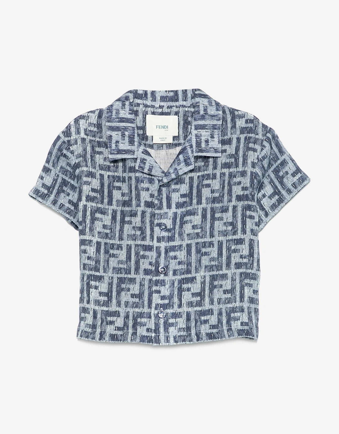 Baby Boys FF Linen Shirt in Blue, 5 of 4
