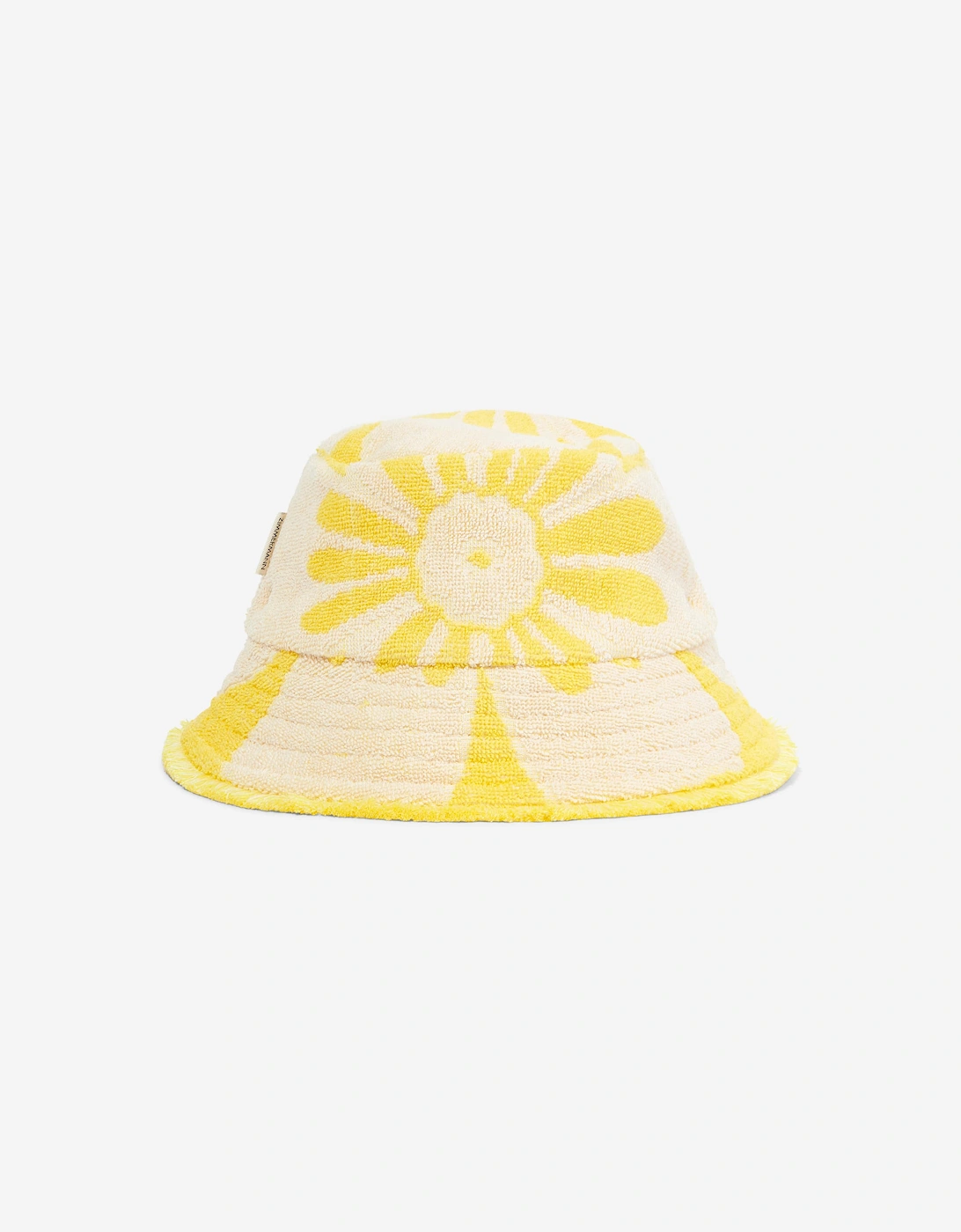 Girls Jacquard Towel Bucket Hat in Yellow, 5 of 4