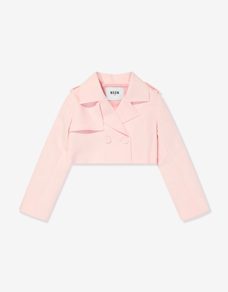 Girls Technical Fabric Jacket in Pink