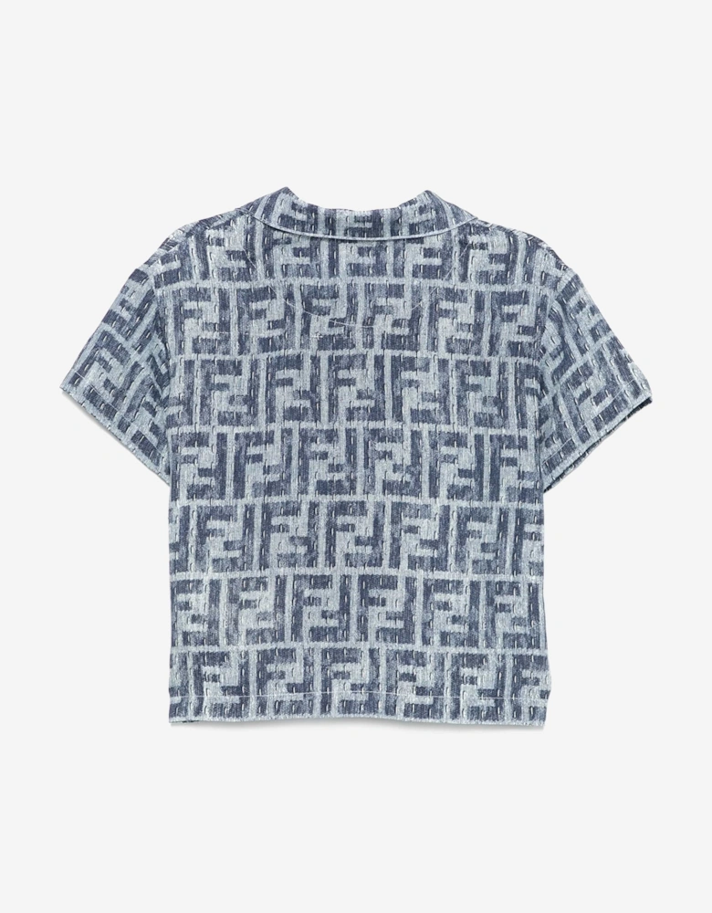 Baby Boys FF Linen Shirt in Blue