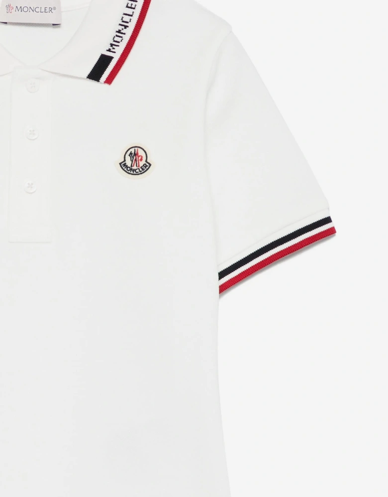 Boys Logo Polo Shirt in White