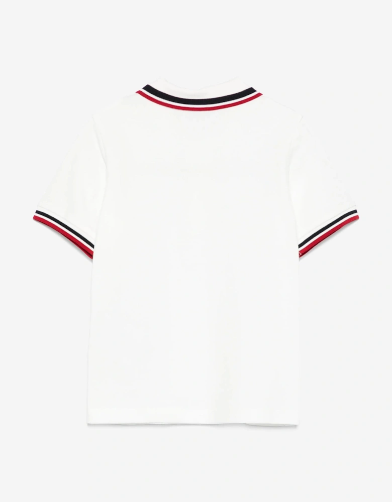 Boys Logo Polo Shirt in White