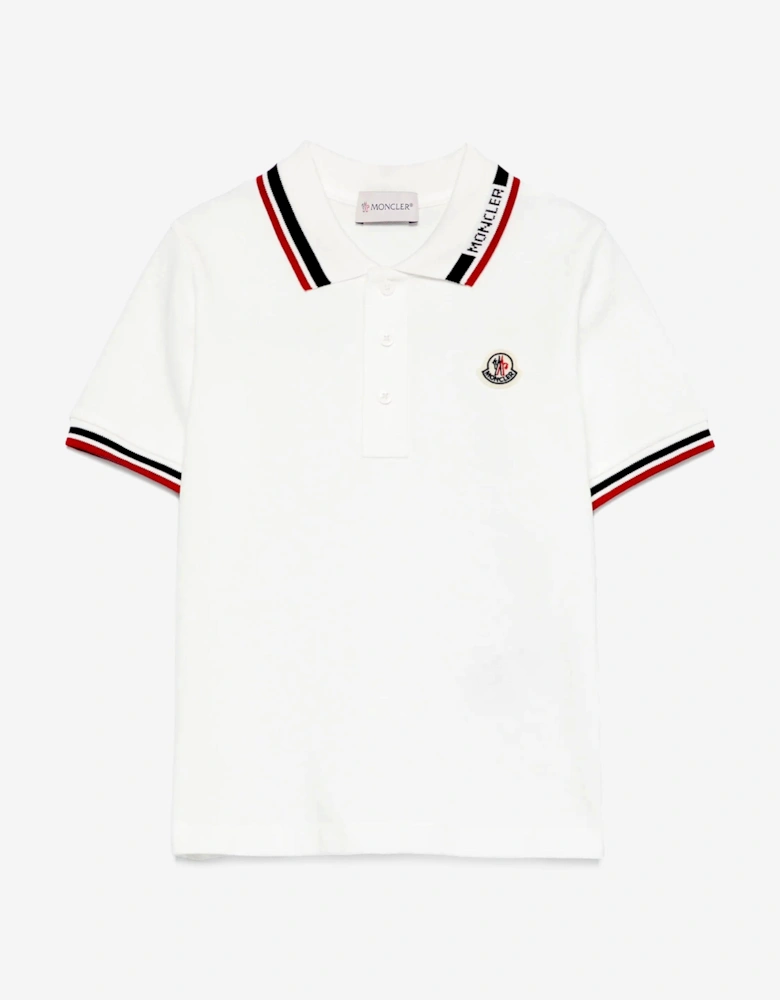 Boys Logo Polo Shirt in White