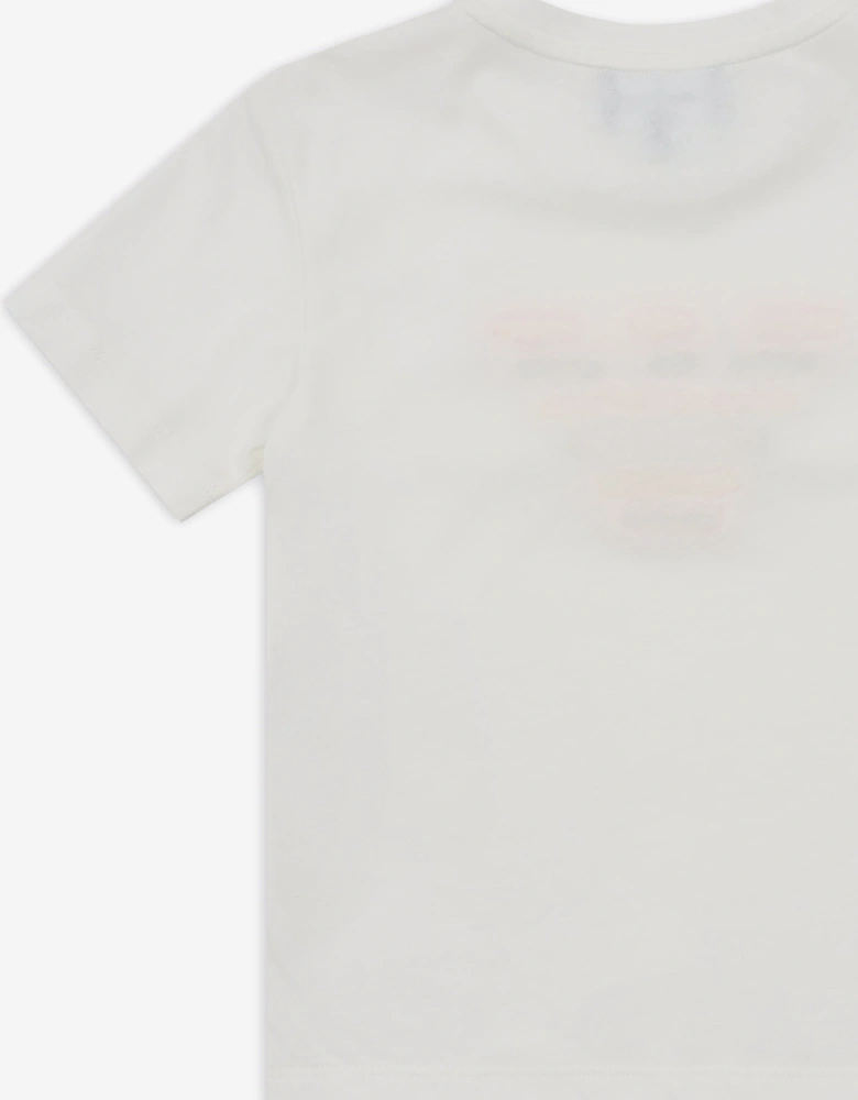 Girls Embellished Logo T-Shirt in White