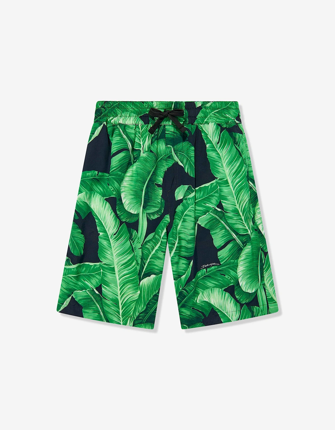 Boys Banana Leaf Bermuda Shorts in Green, 6 of 5