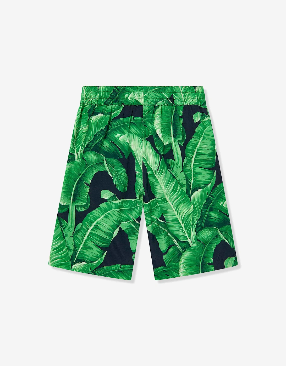 Boys Banana Leaf Bermuda Shorts in Green