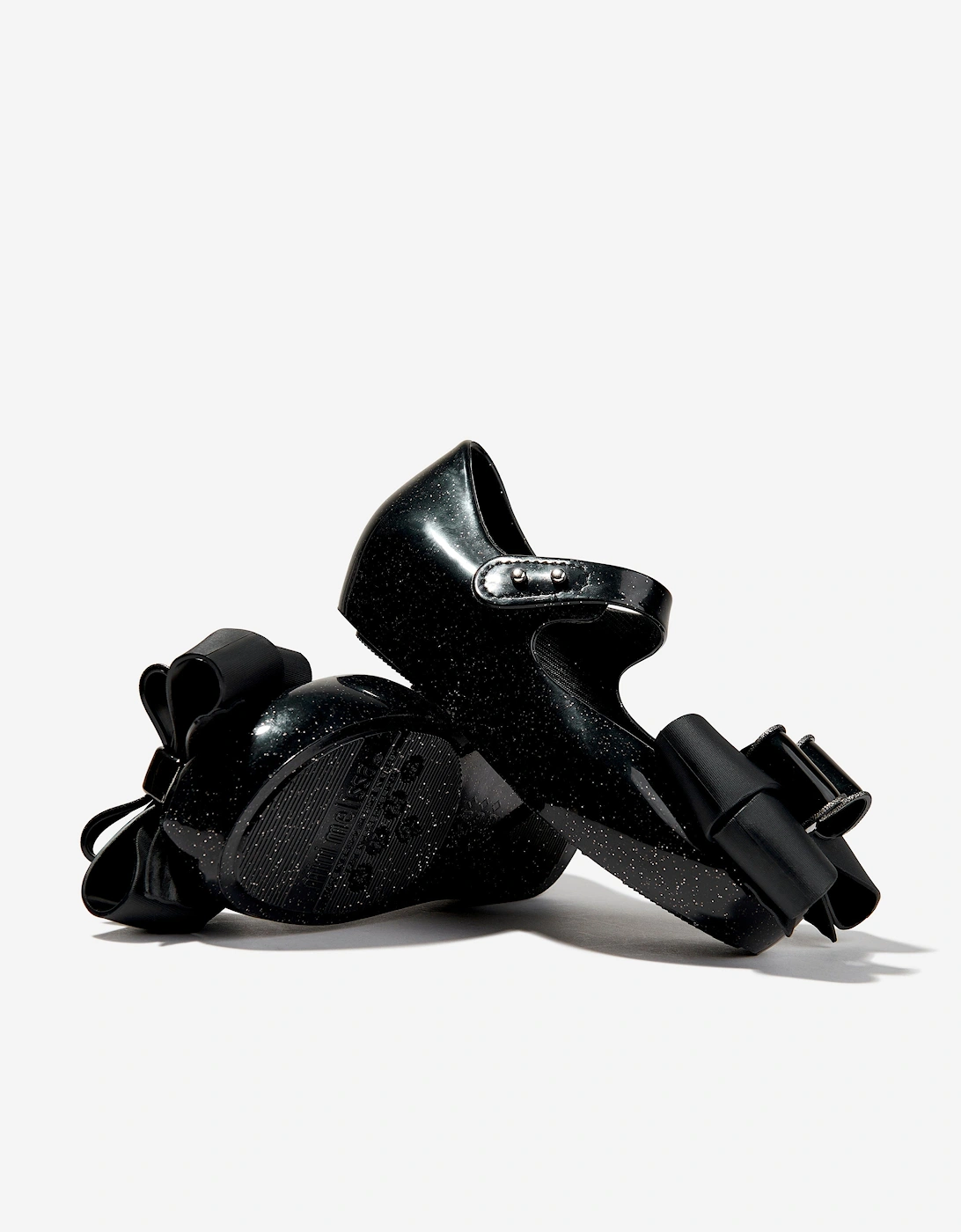 Girls Mini Ultragirl Fab Bow Ballerinas in Black