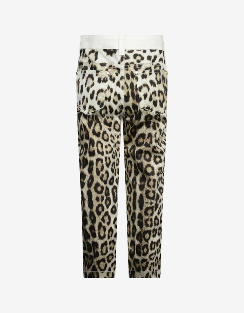 Girls & Leopard Gabardine Trousers