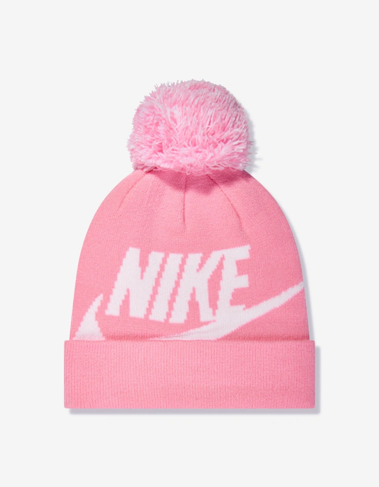 Girls Swoosh Pom Beanie and Glove Set in Pink
