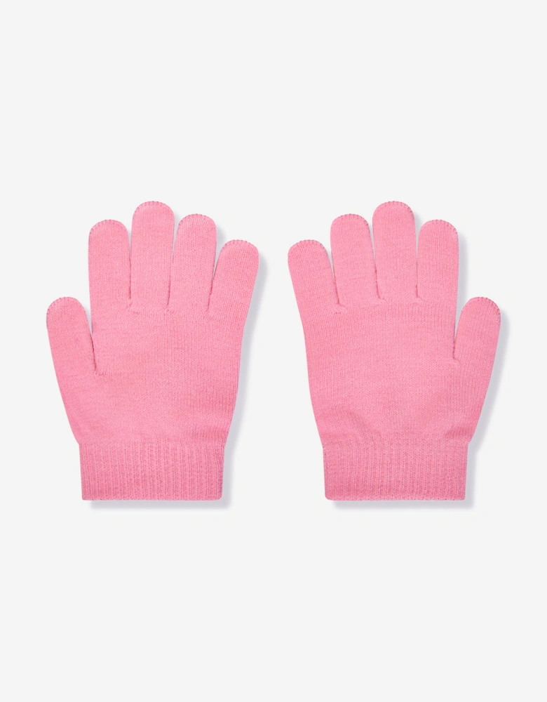 Girls Swoosh Pom Beanie and Glove Set in Pink