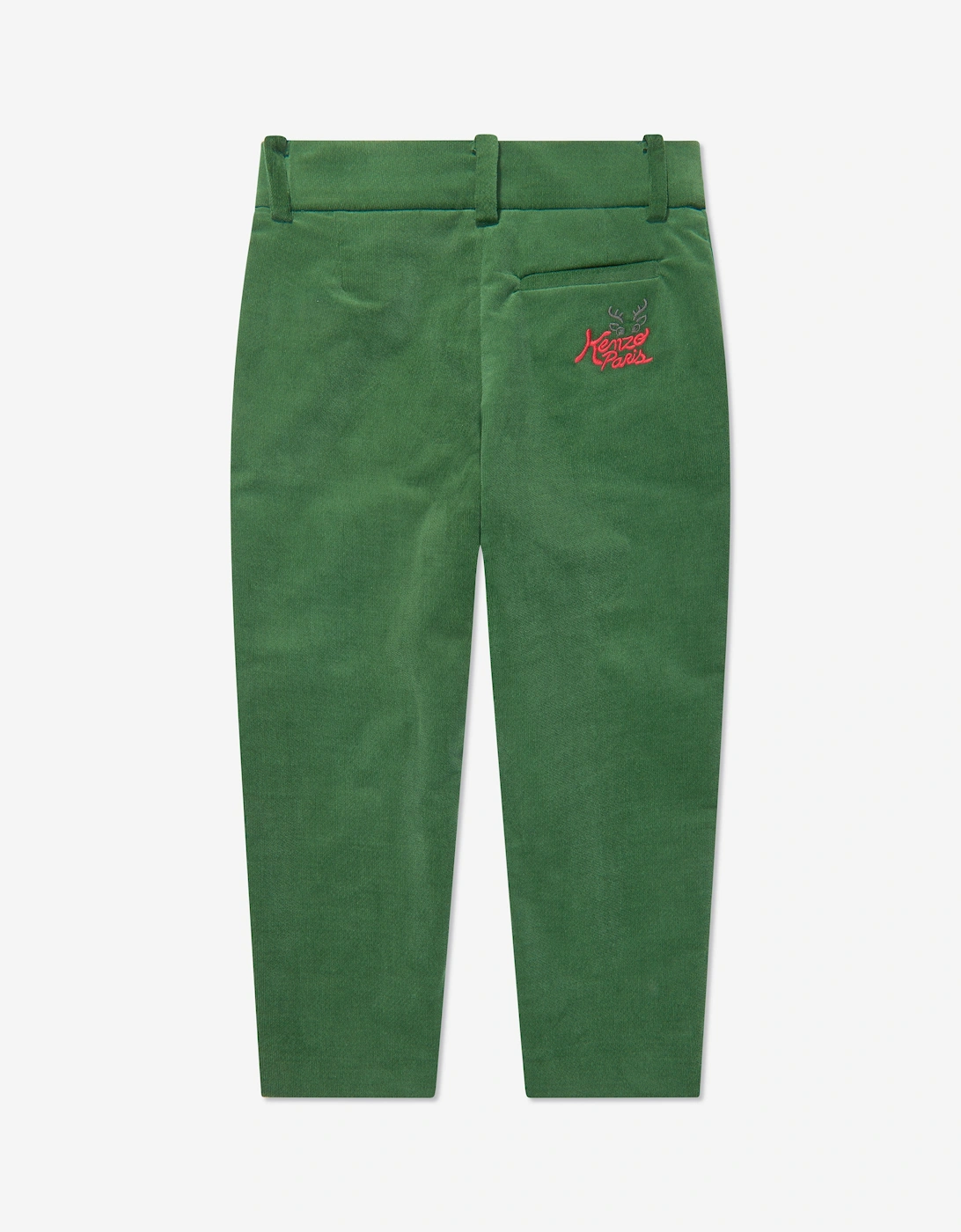 Boys Velvet Trousers in Green
