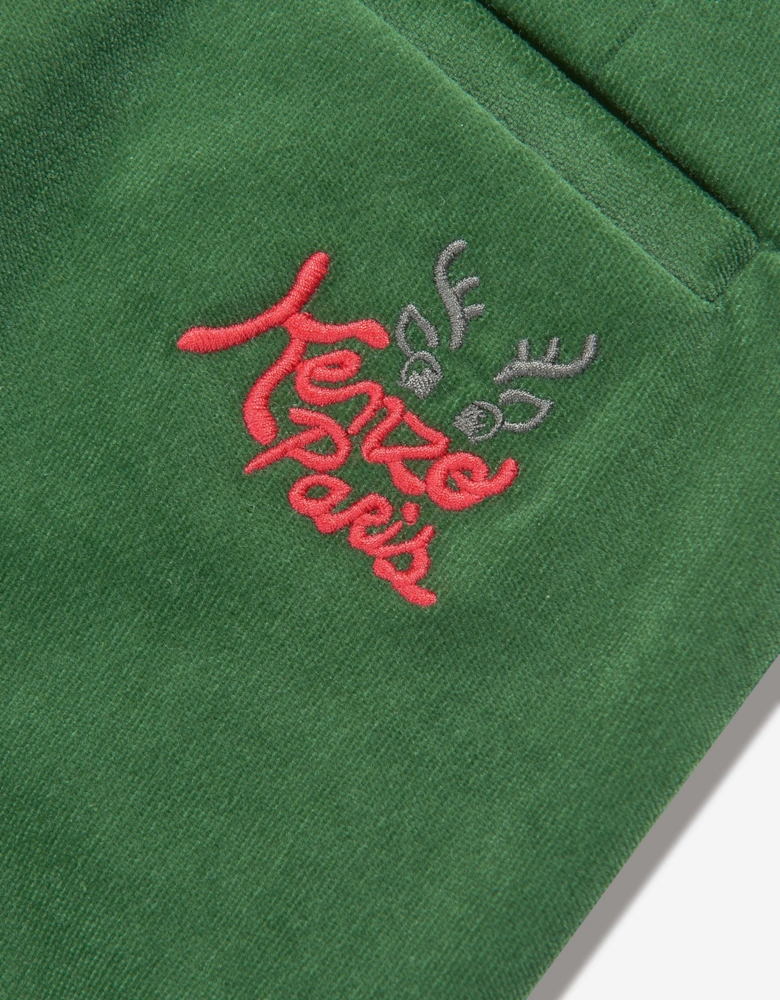 Boys Velvet Trousers in Green