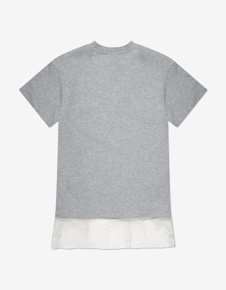 Girls Jersey Logo Dress in Grey