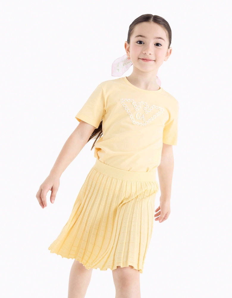 Girls Daisy Logo T-Shirt in Yellow
